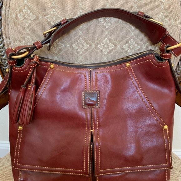 Dooney & Bourke Handbags - Dooney & Bourke Burgundy Florentine Leather Shoulder Bag